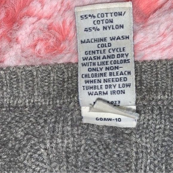 Gap Ribbed Thick Cable Knit Grey Sweater Size Large - Picture 4 of 9
